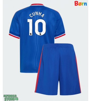 Manchester United Matheus Cunha #10 Replika Babytøj Udebanesæt Børn 2026-27 Kortærmet (+ Korte bukser)